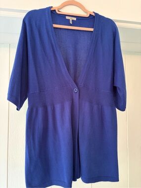 Metro 7 Royal Blue Open-Front Short Sleeve Cardigan